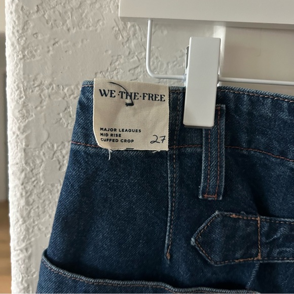 NWT Free People Major Leagues Mid Rise Cuffed Crop Jeans - Picture 5 of 6